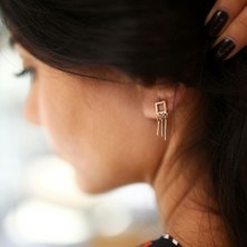 By Golden House Çubuk Salllantılı Kare Küpe