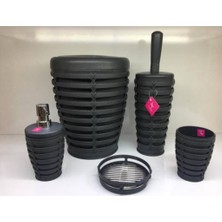 Primanova Palm 5'li Yuvarlak Banyo Seti Gri