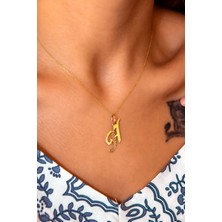 Semiz Kuyumculuk El Yazısı H Harf Altın Kolye