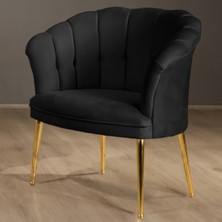 Armens Papatya Çay Seti Tekli Kollu Balkon Ofis Cafe Koltuk Metal Gold Ayak