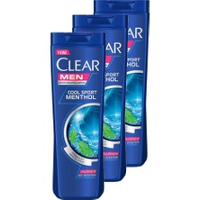 Clear Men Cool Sport Menthol Şampuan 350 ml 3'lü Set