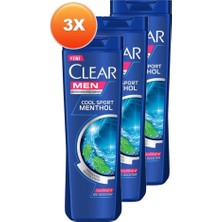 Clear Men Cool Sport Menthol Şampuan 350 ml 3'lü Set