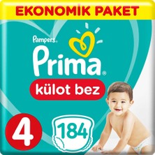 Prima Külot Bebek Bezi 4 Beden Ekonomik Paket 46*4 184 Adet