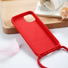 Case 4U Apple iPhone 12 Pro Kılıf Boyuna Askılı İpli Mat Silikon Ropi Arka Kapak Lacivert