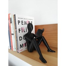 Bcoverart Tasarım Siyah Okuyan Adam Kitap Tutucu Plastik Malzeme ile İnsan Temalı