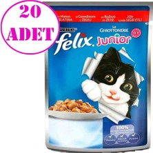 Felix Junior Sığır Etli Yavru Kedi Maması 100 gr 20 Adet