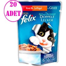 Felix Etli Tavuklu Kedi Pouch 100 gr 20 Adet