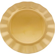 Kristal Lüks Sert Plastik Tabak Renkli 18 cm 6 Adet Gold