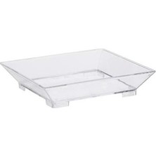 Kristal Akrilik Mini Kare Tabak & Tatlı Tabağı 6x6 50 Adet