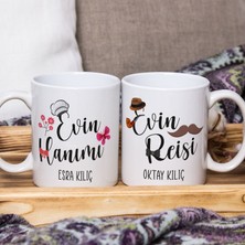 Kitapeli Hediye Evin Hanımı Evin Reisi Ikili Kupa Bardak Kişiye Isme Özel Model 1