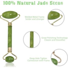 Matesstore Çift Taraflı Yeşim Taşı Roller Cilt Yüz Masaj Aleti Jade Roller