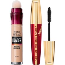 Maybelline Instant Anti Age Eraser Kapatıcı-01 Light+Loreal Volume Million Maskara