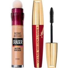 Maybelline Instant Anti Age Eraser Kapatıcı-02 Nude+Loreal Volume Million Maskara