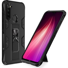 Caseart Xiaomi Redmi Note 8 Kapak Standlı Mıknatıslı Tank Kılıf - Siyah