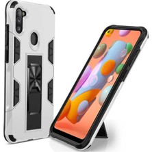 Caseart Samsung Galaxy A11 Kapak Standlı Mıknatıslı Tank Kılıf - Gri