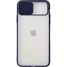 Caseart Apple iPhone 11 Pro Max Kapak Sürgülü Kamera Korumalı Silikon Kılıf - Lacivert