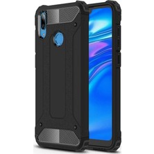Caseart Huawei Y7 Prime 2019 Kapak Çift Katmanlı Zırh Tank Kılıf - Siyah