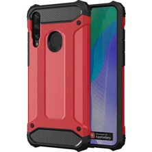 Caseart Huawei Y6P Kapak Çift Katmanlı Zırh Tank Kılıf - Kırmızı