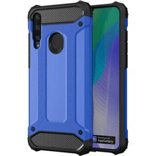 Caseart Huawei Y6P Kapak Çift Katmanlı Zırh Tank Kılıf - Mavi