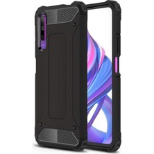 Caseart Huawei P Smart Pro 2019 Kapak Çift Katmanlı Zırh Tank Kılıf - Siyah