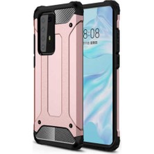 Caseart Huawei P40 Pro Kapak Çift Katmanlı Zırh Tank Kılıf - Rose Gold