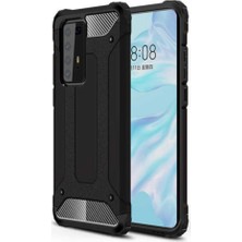 Caseart Huawei P40 Pro Kapak Çift Katmanlı Zırh Tank Kılıf - Siyah