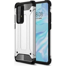 Caseart Huawei P40 Pro Kapak Çift Katmanlı Zırh Tank Kılıf - Gri