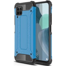 Caseart Huawei P40 Lite Kapak Çift Katmanlı Zırh Tank Kılıf - Mavi