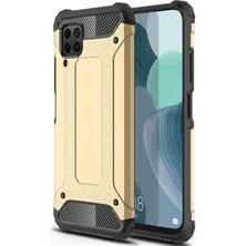 Caseart Huawei P40 Lite Kapak Çift Katmanlı Zırh Tank Kılıf - Gold