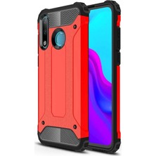 Caseart Huawei P30 Lite Kapak Çift Katmanlı Zırh Tank Kılıf - Kırmızı