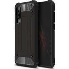 Caseart Huawei P30 Kapak Çift Katmanlı Zırh Tank Kılıf - Siyah