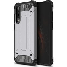 Caseart Huawei P30 Kapak Çift Katmanlı Zırh Tank Kılıf - Gri