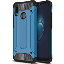 Caseart Huawei P 20 Lite Kapak Çift Katmanlı Zırh Tank Kılıf - Mavi