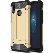 Caseart Huawei P 20 Lite Kapak Çift Katmanlı Zırh Tank Kılıf - Gold