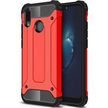 Caseart Huawei P 20 Lite Kapak Çift Katmanlı Zırh Tank Kılıf - Kırmızı