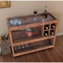 3T Mobilya Ahşap Masif Şaraplık ve Içki Dolabı