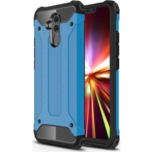 Caseart Huawei Mate 20 Lite Kapak Çift Katmanlı Zırh Tank Kılıf - Mavi