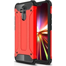 Caseart Huawei Mate 20 Lite Kapak Çift Katmanlı Zırh Tank Kılıf - Kırmızı