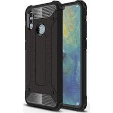 Caseart Huawei Honor 8x Kapak Çift Katmanlı Zırh Tank Kılıf - Siyah