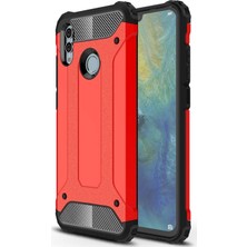 Caseart Huawei Honor 8x Kapak Çift Katmanlı Zırh Tank Kılıf - Kırmızı