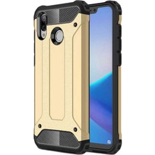 Caseart Huawei Honor 8c Kapak Çift Katmanlı Zırh Tank Kılıf - Gold