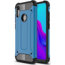 Caseart Huawei Honor 8A Kapak Çift Katmanlı Zırh Tank Kılıf - Mavi