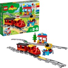 LEGO® DUPLO Buharlı Tren 10874 - 2 Yaş ve Üzeri Çocuklar için İstasyon ve Kömür Vagonu İçeren Eğitici Oyuncak Yapım Seti (59 Parça)