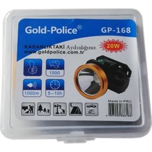 Gold Police Kafa Feneri Şarjlı Parlak 20 W LED Aydınlatma 1 Km Menzil GP168