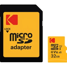 Kodak V10 A1 Premium Performans 32GB microSDHC-I UHS-I U1 Micro SD Kart + SD Adaptör