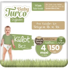 Baby Turco Doğadan Külot Bez 4 Numara Maxi 150'lı