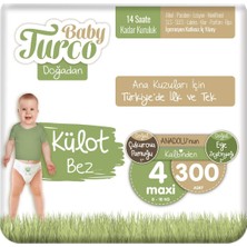 Baby Turco Doğadan Külot Bez 4 Numara Maxi 300'lü