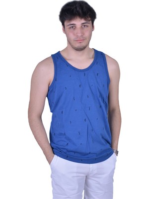 Superfly Flamlı Baskılı Atlet Mind İndigo Erkek Atlet 19404-67