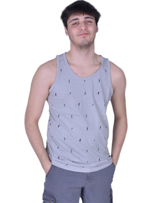 Superfly Flamlı Baskılı Atlet Gri Erkek Atlet 19404-12