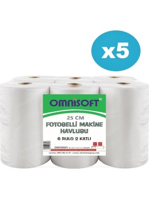 Omnisoft Fotoselli Kağıt Havlu Enmotion 25 cm 5 Koli 30 Rulo